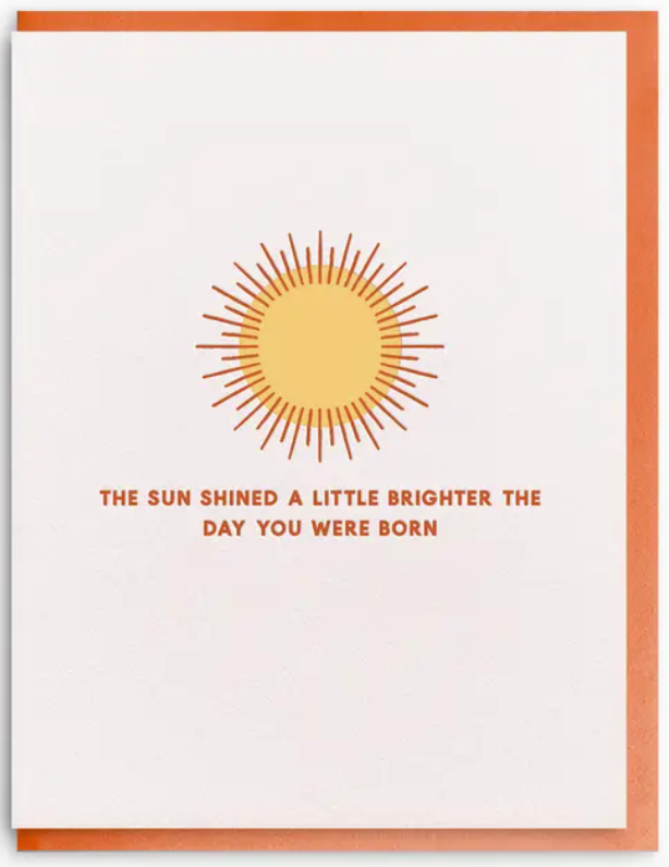 Sunshine - Letterpress Birthday Greeting Card