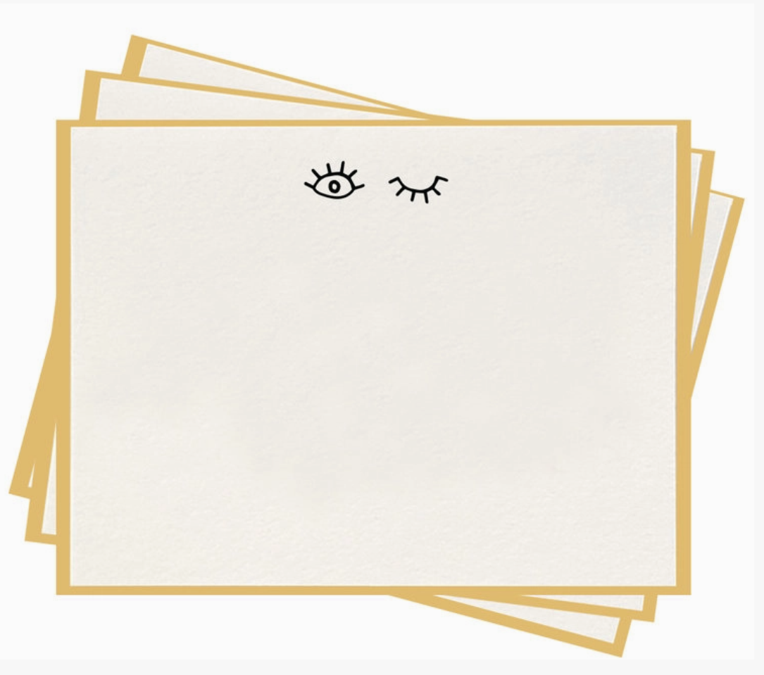 Wink Flat Notes - Letterpress Box Set of 8 Stationery