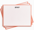 XOXO Flat Notes - Letter Press Box Set of 8 Stationery