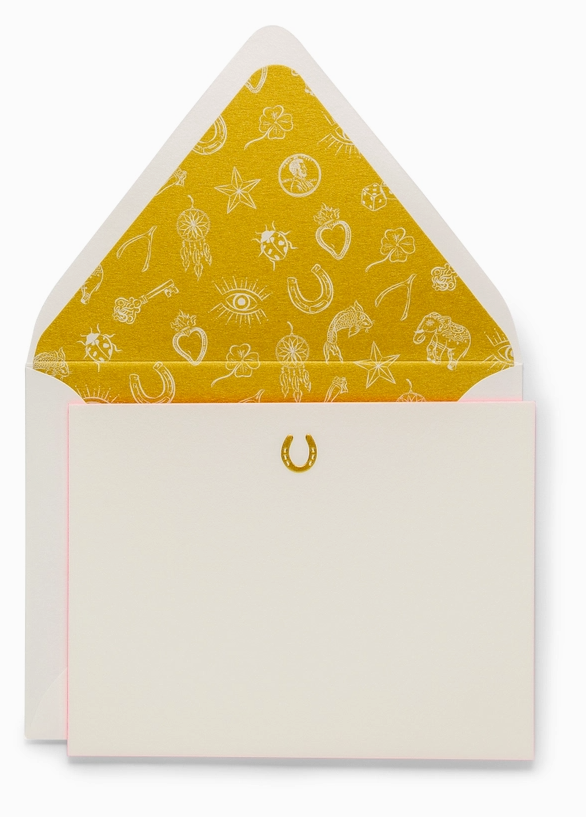 Horseshoe | Fancy Pants Engraved Flat Notecards