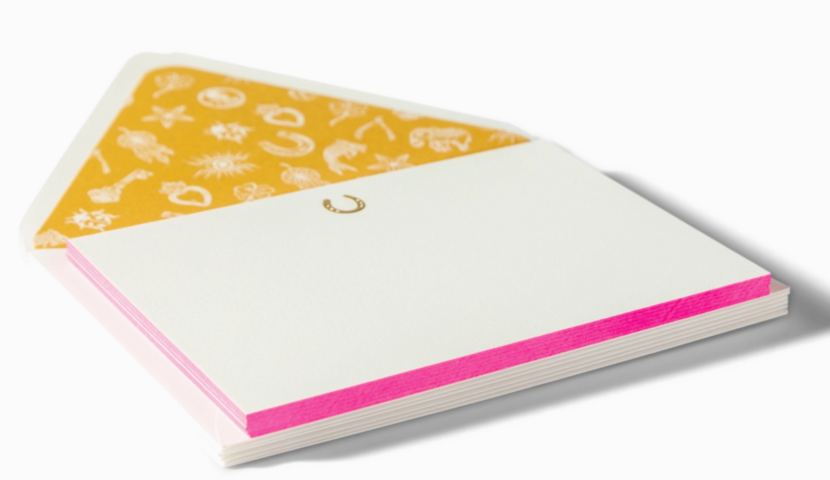 Horseshoe | Fancy Pants Engraved Flat Notecards