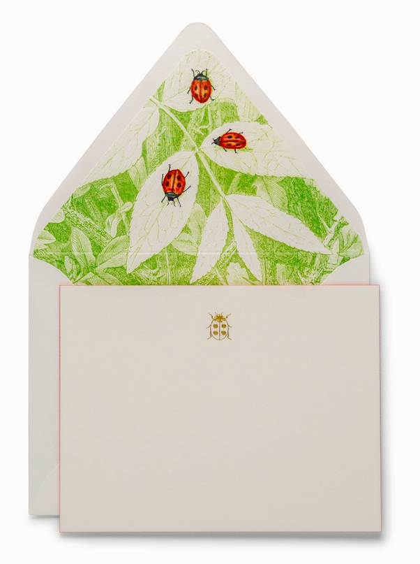 Ladybug | Fancy Pants Engraved Flat Notecards