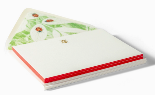 Ladybug | Fancy Pants Engraved Flat Notecards