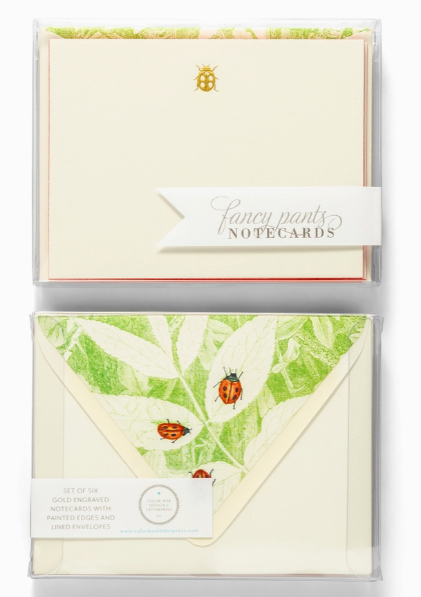 Ladybug | Fancy Pants Engraved Flat Notecards